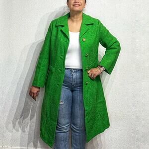 R.H. Stearns Co. Green Vintage Union Made Trench Coat Sz L
